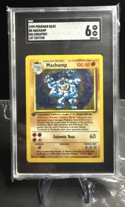 Pokemon TCG Machamp Base Set 8/102 Holo 1st Edition SGC 6 - Image 1