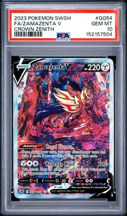 Pokemon Zamazenta V Crown Zenith Galarian Gallery Full Art #GG54 PSA 10 Gem Mint - Image 1