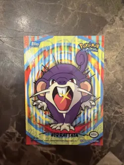 2000 Topps Pokemon TV Rattata #19 Stick-Ons Sticker 9 of 10 LP - Image 1