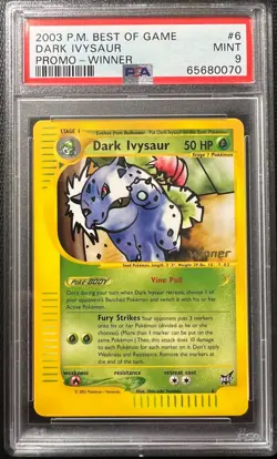 2003 Pokemon Dark Ivysaur - 006/009 Best of Game Promo - Winner PSA 9 - Image 1