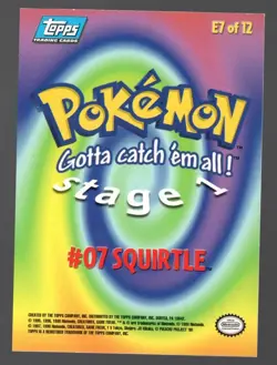 Pokemon Squirtle TCG #07 Topps TV Animation Edition Blue Label - Image 2