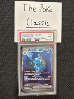 Pokemon Blastoise 200/165 Illustration Rare 2023 151 Holographic PSA 9 MINT - Image 1