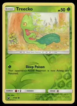 2018 Pokemon Treecko Common Celestial Storm 7/168 Reverse Holo DMG - Image 1