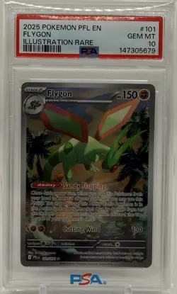 2025 POKEMON PFL EN-PHANTASMAL FLAMES ILLUSTRATION RARE #101 FLYGON PSA 10 - Image 1