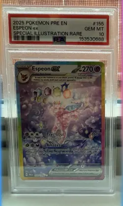 2025 POKEMON PRE EN-PRISMATIC EVOLUTIONS #155 ESPEON EX PSA 10 - Image 1