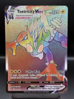 Toxtricity VMAX 196/192 Rainbow Rare Rebel Clash Pokemon NM - Image 1