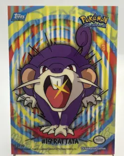 2000 Topps Pokemon TV Rattata #19 Stick-Ons Sticker 9 of 10 - Image 1