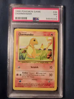 1999 Charmander Base Set #46 PSA 7 Pokemon Game - Image 1