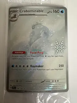 Crabominable 149/142 Holiday Calendar Full Art IR Stamped Holo 160HP SEALED NEW - Image 1