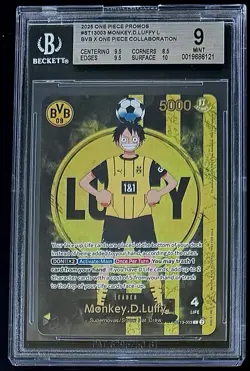 BGS 9 One Piece ST13-003 L Monkey.D.Luffy BVB Dortmund - EN - Foil - Graded - Image 1