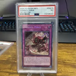 Yugioh! Dominus Purge INFO-EN078 Secret Rare PSA 7 - Image 1