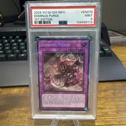 Yugioh! Dominus Purge INFO-EN078 Secret Rare PSA 9 - Image 1