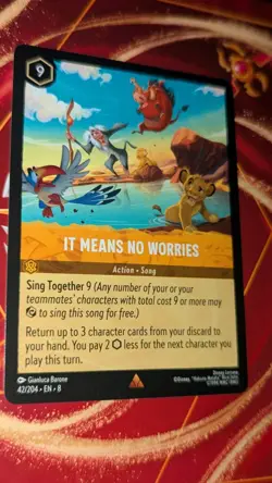 It Means No Worries Lorcana Card Reign of Jafar 42/204 Regular Not Foil. - Image 1