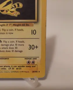 Electabuzz 020/102 Base Set Vintage Pokemon Card TCG 1999 WOTC - Image 4