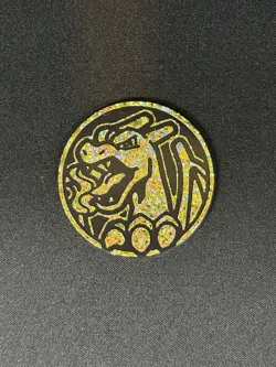 Charizard Glitter Sparkle Pixel Holo Gold & Black Pokemon TCG Jumbo Coin NM - Image 1