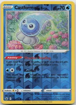 Pokemon Castform Rainy Form 033/198 C Chilling Reign Reverse Holo MP - Image 1