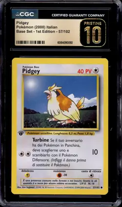 2000 Pokemon Game Italian 1st Edition Pidgey #57 CGC 10 PRISTINE - Image 1