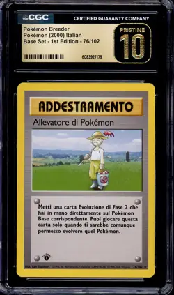 2000 Pokemon Game Italian 1st Edition Pokemon Breeder #76 CGC 10 PRISTINE - Image 1