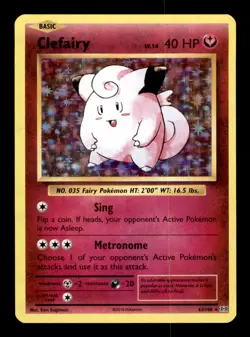 Clefairy 63/108 Holo Rare Evolutions Pokemon Holo Near Mint - Image 1