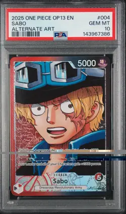 2025 One Piece Sabo Leader Alternate Art English Foil #OP13-004 PSA 10 - Image 1