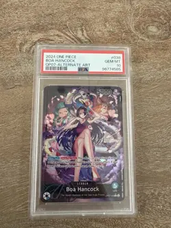 One Piece CCG Boa Hancock OP07-038 500 Years Future Alt Art Foil PSA 10 - Image 1