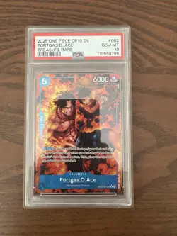 One Piece OP-10 Royal Blood Treasure Rare Portgas D. Ace PSA 10 - Image 1