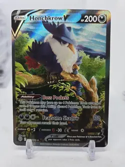 Pokemon card Honchkrow V (Alt Full Art)162/172 Swsh09: Brilliant Stars Holo -P90 - Image 1