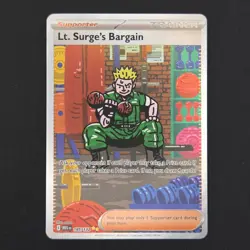 Pokemon TCG Card Lt. Surge's Bargain 185/132 Mega Evolutions SIR Trainer - NM - Image 1