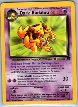 Dark Kadabra 39/82 Non Holo Team Rocket - Pokemon Card - NM - Image 1