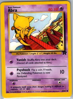 Abra 49/82 Non Holo Team Rocket - Pokemon Card - NM - Image 1