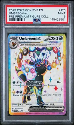 Umbreon ex 176 Pokemon Prismatic Evolutions PC Black Star Promo PSA 9 MINT Card - Image 1
