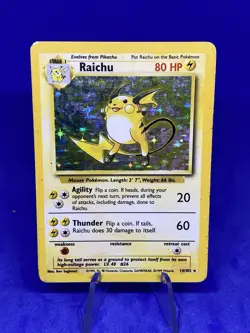 Pokemon TCG Raichu Base Set Holo Rare Card 14/102 Unlimited - Image 1