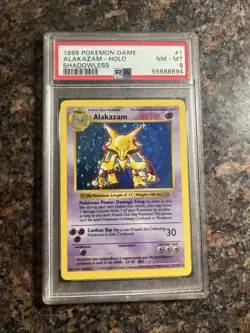 Alakazam Pokemon Card PSA 8 Base Set 1999 Shadowless - Image 4