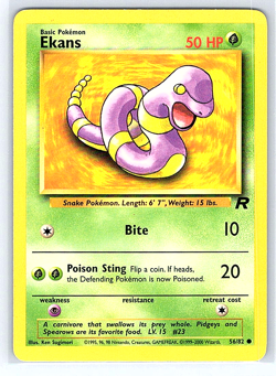 Ekans 56/82 Team Rocket NM or LP Pokemon Card - Image 1