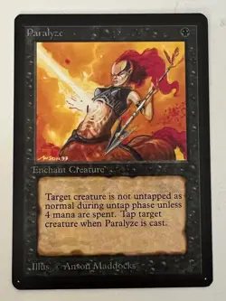 Magic the Gathering MTG Beta Paralyze NM (Beta Bob) - Image 1