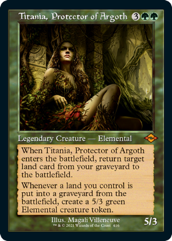 Mint/Near-Mint, English - 1 x MTG Titania, Protector of Argoth - Retro Frame Mod - Image 1