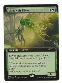 MTG - Secret Lair - Manaweft Sliver - Borderless Foil NM/MT Magic the Gathering - Image 1