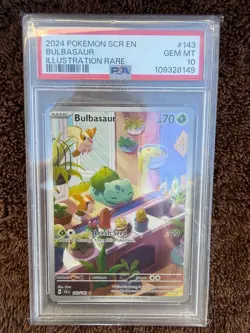 2024 POKEMON STELLAR CROWN #143/142 BULBASAUR ILLUSTRATION RARE PSA 10 - Image 1