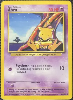 Abra 043/102 Base Set Regular (See Photos) Pokemon Card - Image 1