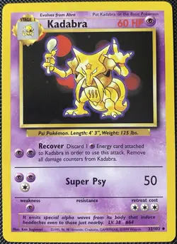 Kadabra 032/102 Base Set Regular - Pokemon Card - Image 1