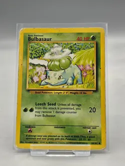Bulbasaur 44/102 Base Set - Common - Pokemon Card TCG Vintage WOTC - Image 1