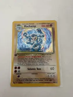 Pokemon TCG Machamp Holo 1st Edition Base Set #8/102 Holo Rare LP - Image 2