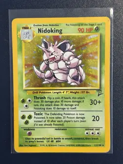 Nidoking Base Set 2 11/102 Holo Pokemon TCG - MP - Image 1