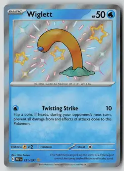 Wiglett 121/091 Shiny Rare Paldean Fates Pokemon NM - Image 1