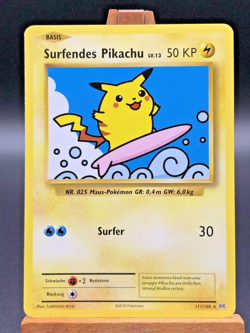 Pokemon XY Evolutions Surfendes Pikachu Secret Rare Deutsch German 111/108 NM-M - Image 1