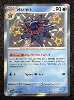 Pokemon Starmie Shiny Rare Holofoil 119/091 Paldean Fates - Image 1
