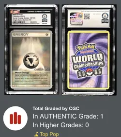 WORLD RECORD POKEMON 2005 METAL ENERGY World Championships Decks #88 - Image 1