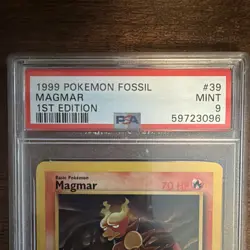 Pokemon Fossil Magmar 1st Edition PSA 9 39/62 Uncommon English 1999 - Image 3