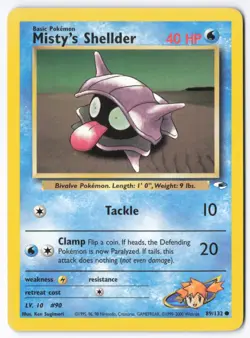 Pokemon TCG Misty's Shellder 89/132 Gym Heroes LP - Image 1
