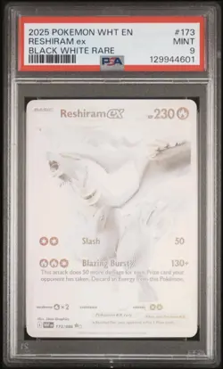 PSA 9 2025 Pokemon Reshiram ex 173/086 Sv: White Flare Holo Black White Rare - Image 1